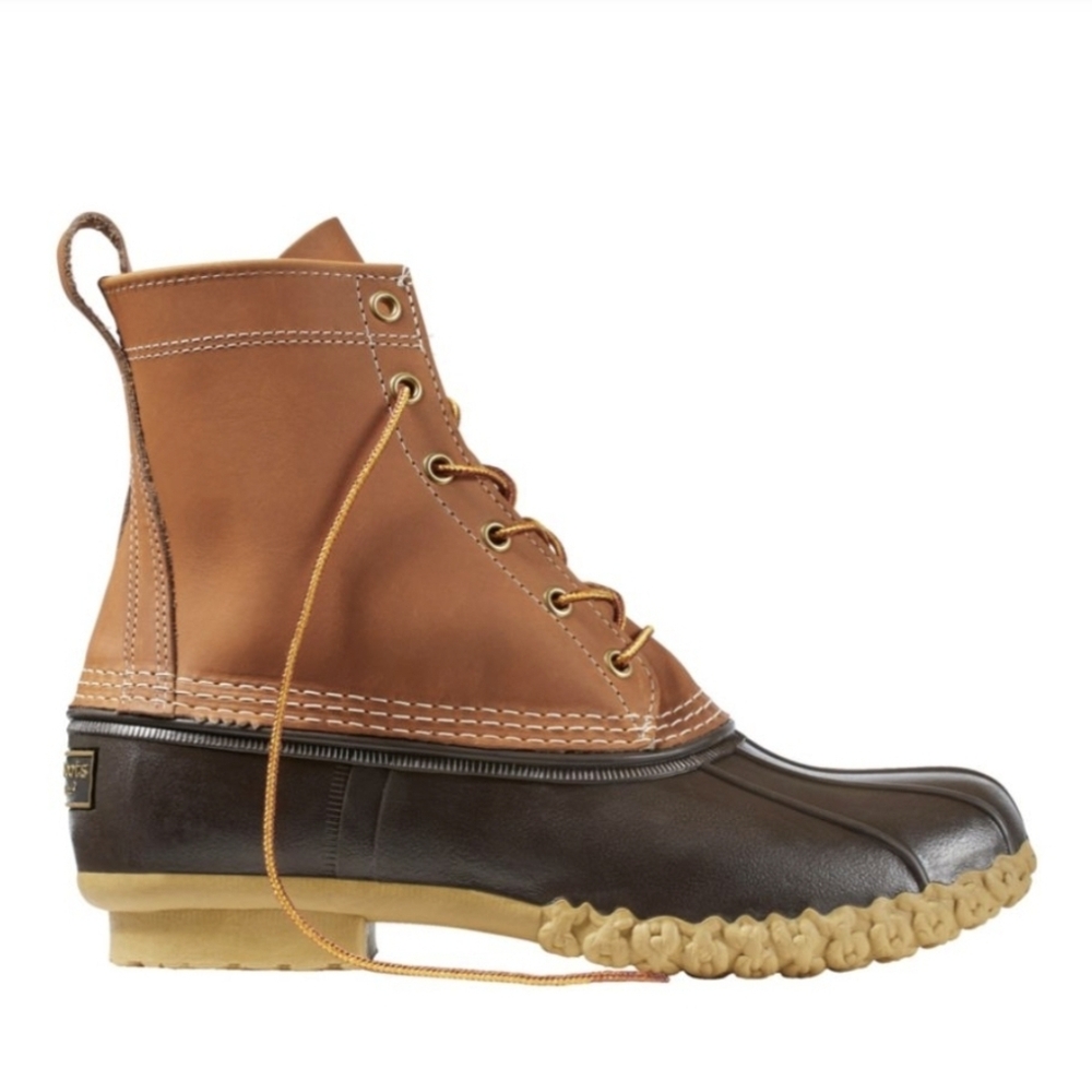 L.L. Bean Waterproof Leather and Rubber Boots - Brown & Tan